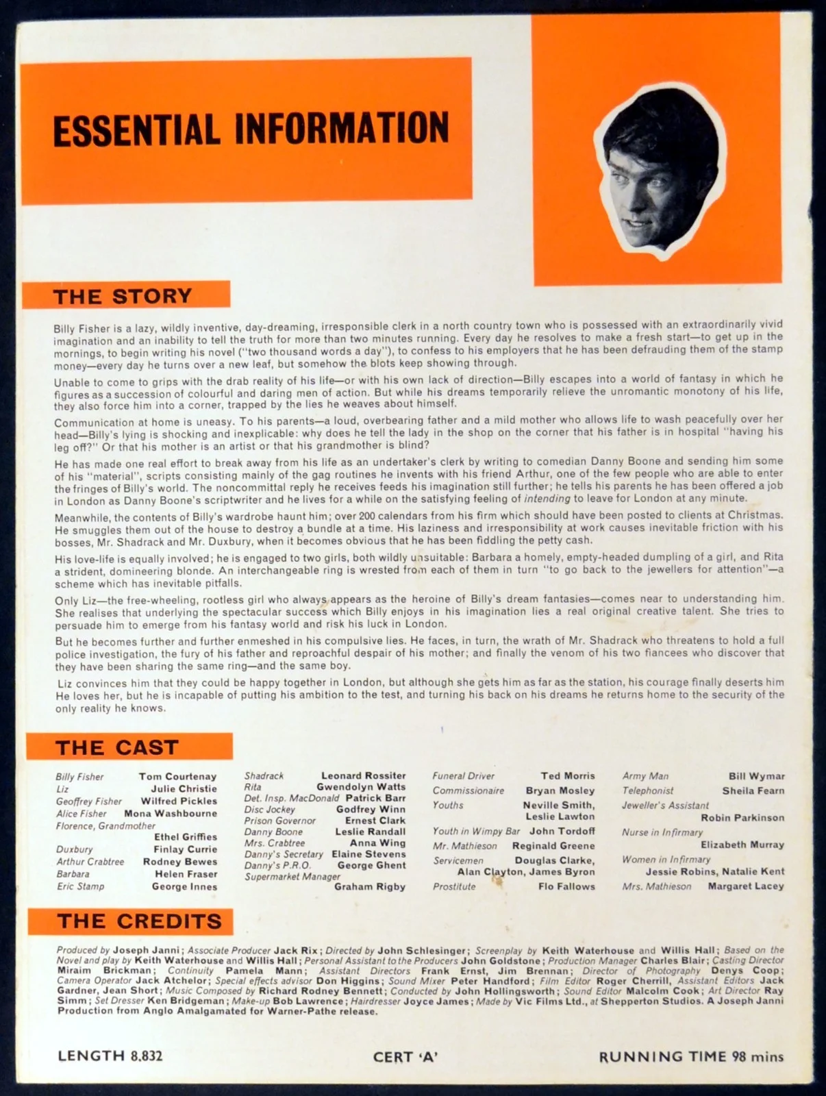 BILLY LIAR! 1963 Tom Courtenay, Julie Christie - John Schlesinger UK PRESSBOOK, image 5