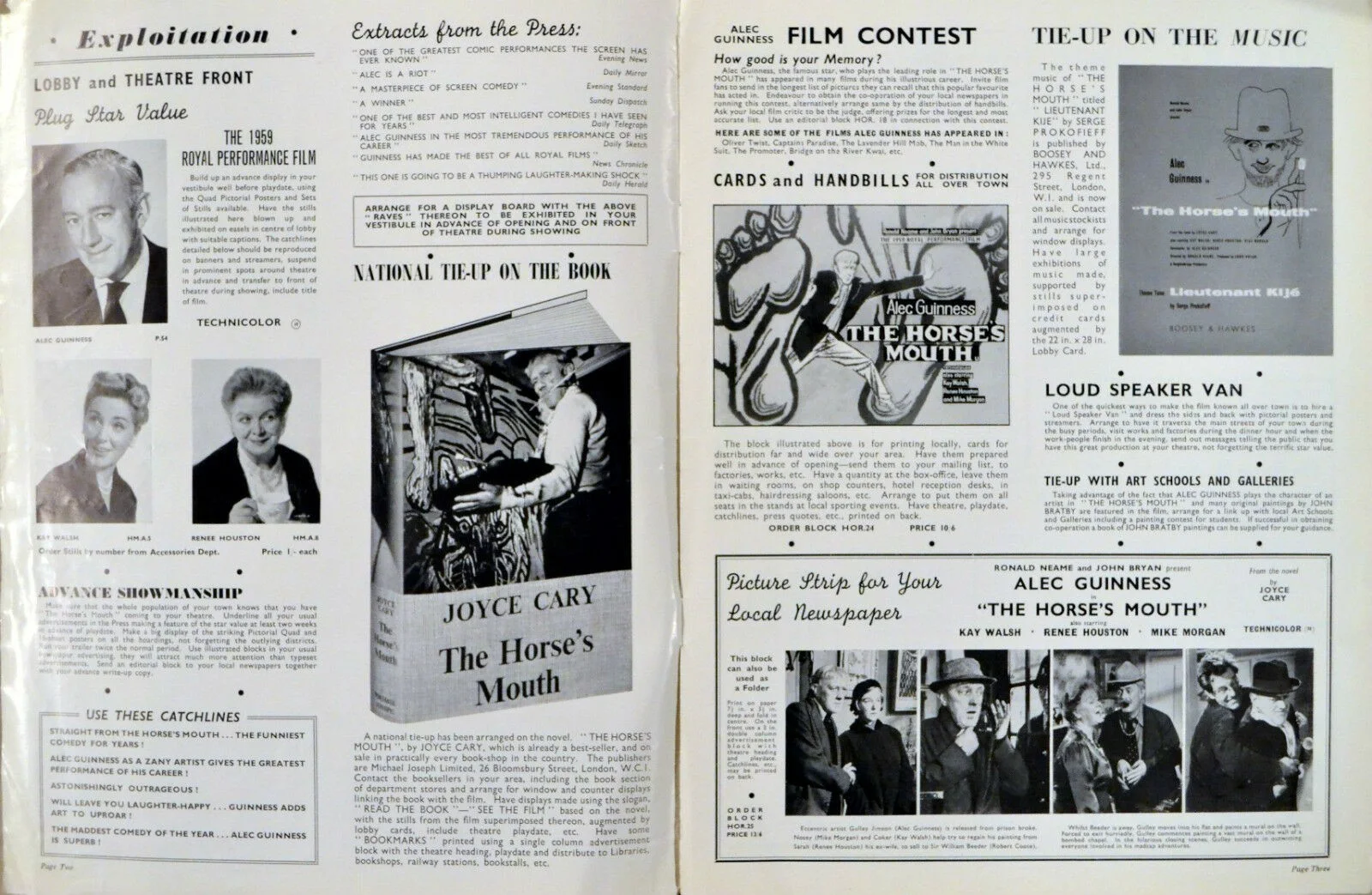 HORSE'S MOUTH 1958 Alec Guinness, Kay Walsh, Renée Houston UK PRESSBOOK, изображение 2