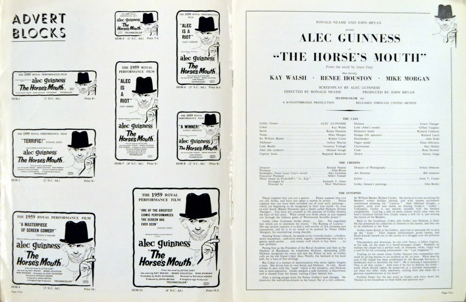 HORSE'S MOUTH 1958 Alec Guinness, Kay Walsh, Renée Houston UK PRESSBOOK, изображение 3
