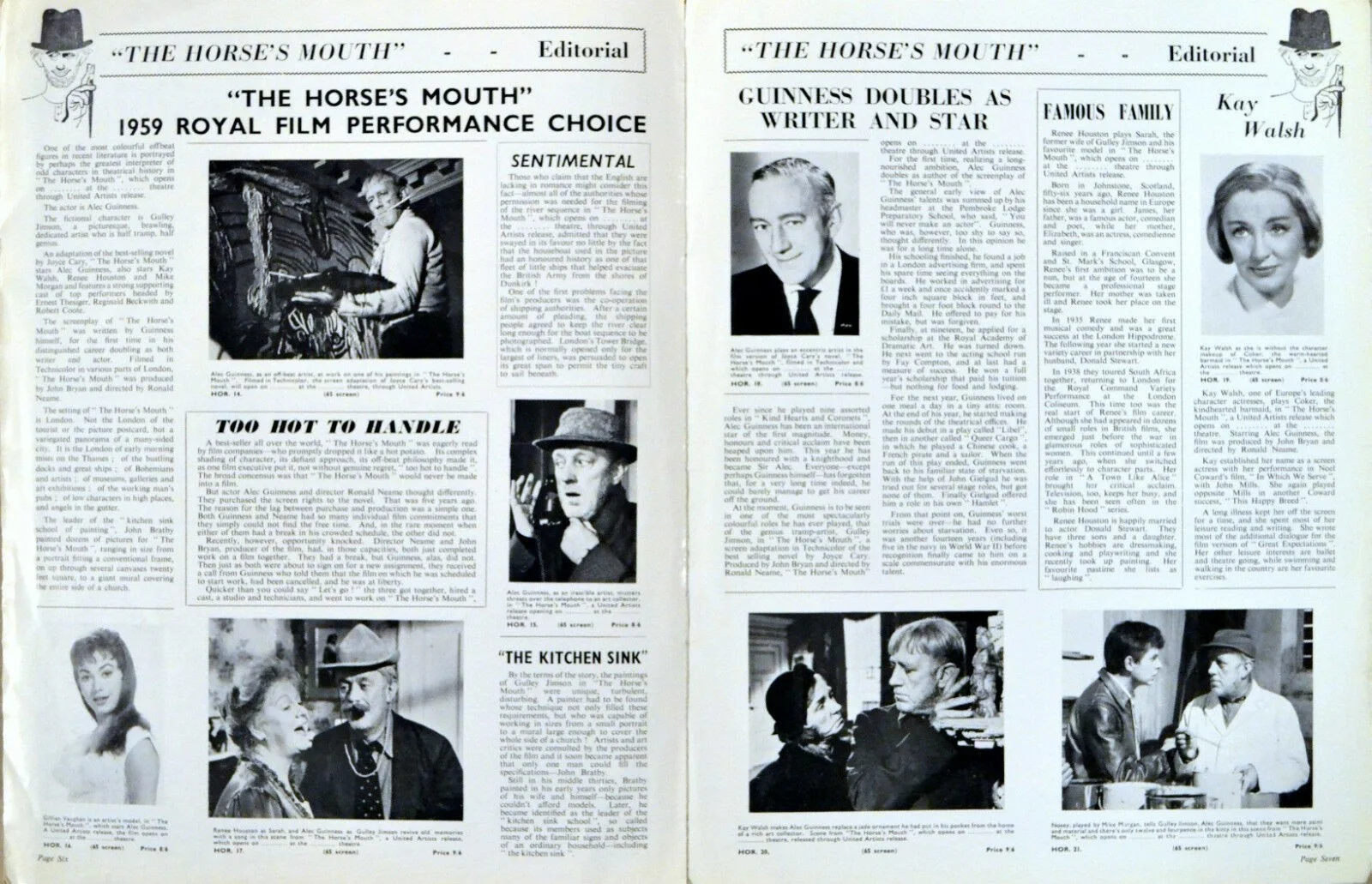 HORSE'S MOUTH 1958 Alec Guinness, Kay Walsh, Renée Houston UK PRESSBOOK, изображение 4