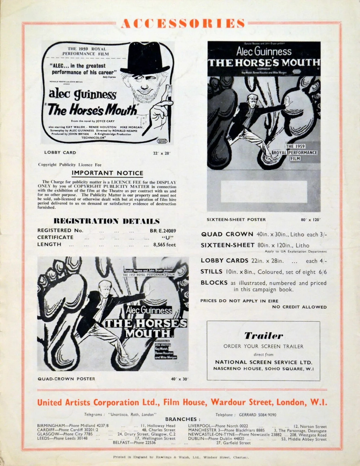 HORSE'S MOUTH 1958 Alec Guinness, Kay Walsh, Renée Houston UK PRESSBOOK, изображение 5
