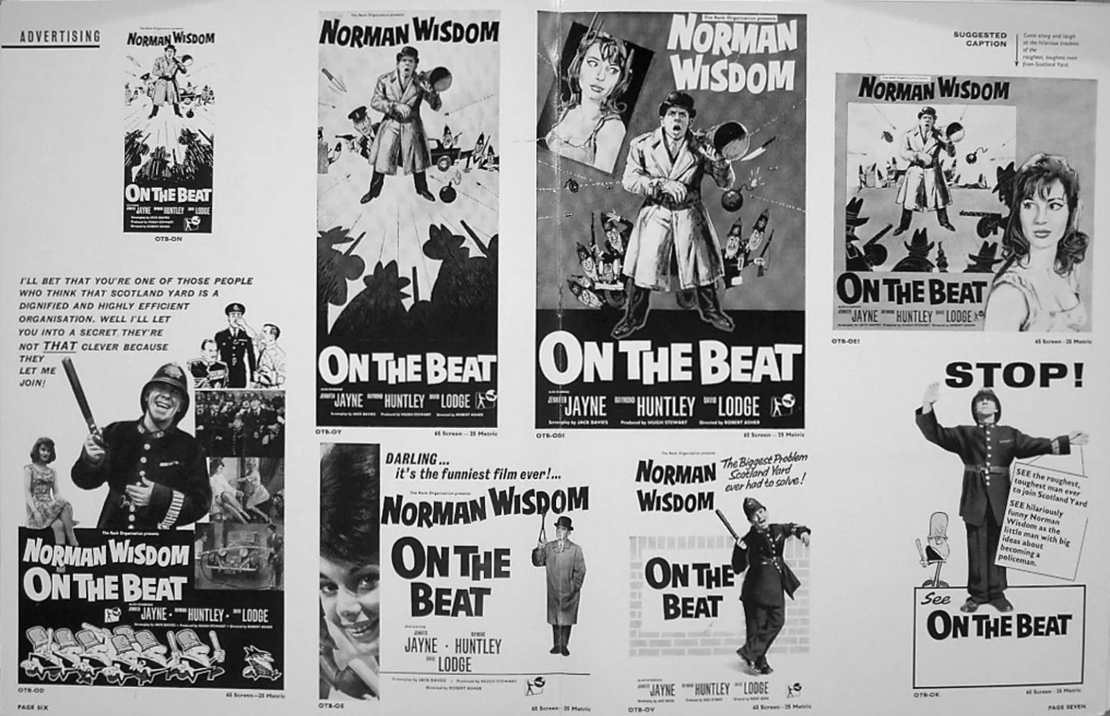 ON THE BEAT 1962 Norman Wisdom Raymond Huntley David Lodge UK PRESSBOOK, image 2