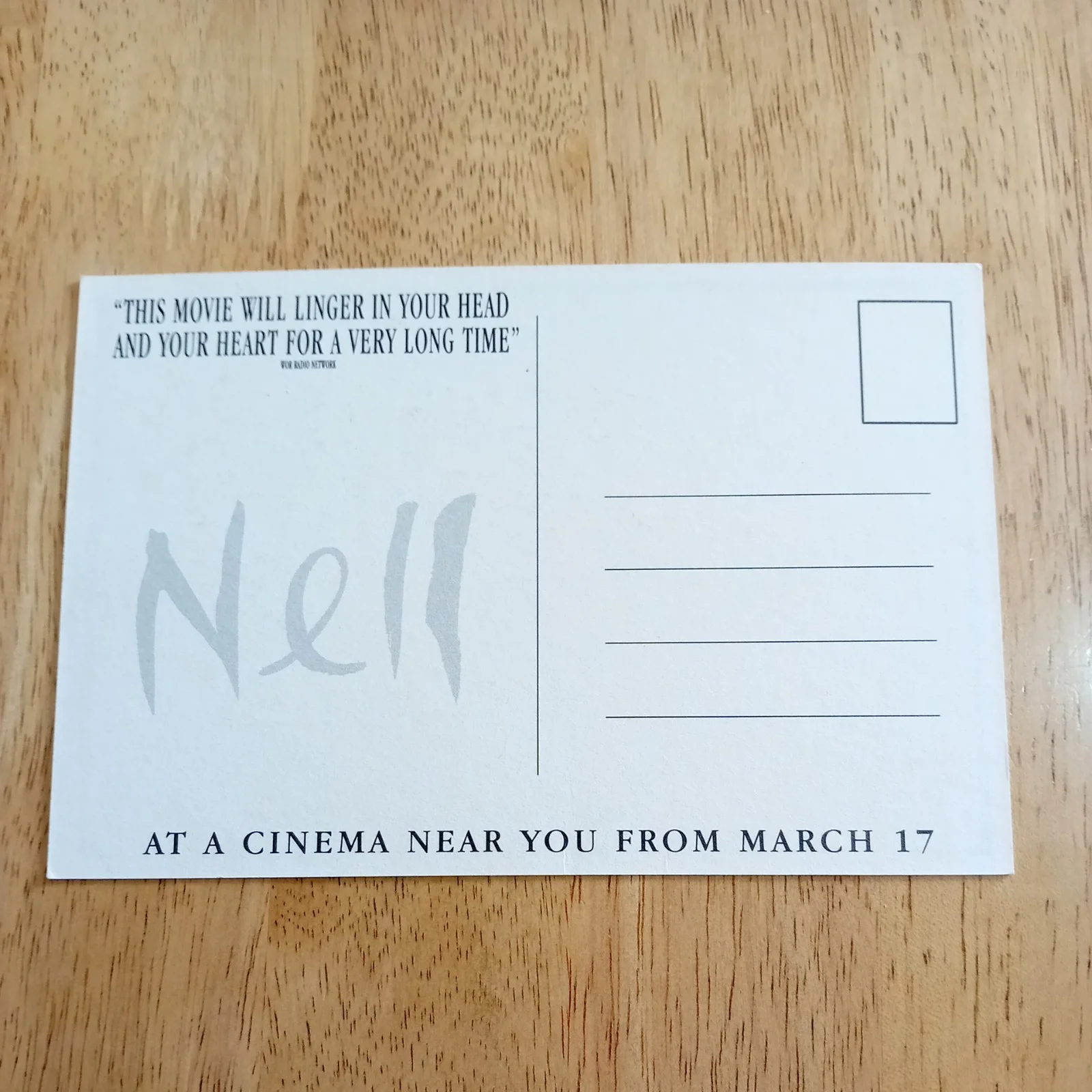 Nell. Jodie Foster / Liam Neeson. Film Promotional Postcard 1995, изображение 2