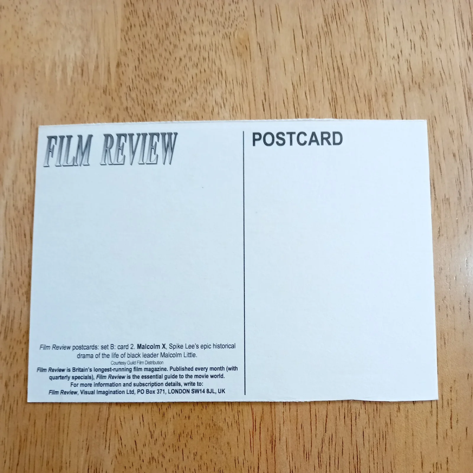 Malcolm X - Denzel Washington. Film Promotional Postcard 1993, изображение 2