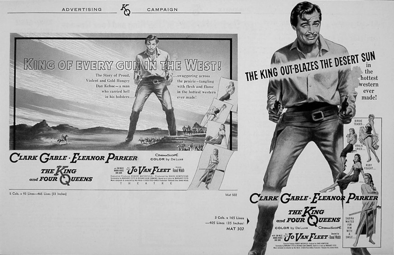 KING AND FOUR QUEENS 1956 Clark Gable, Eleanor Parker, Jo Van Fleet US PRESSBOOK, image 2