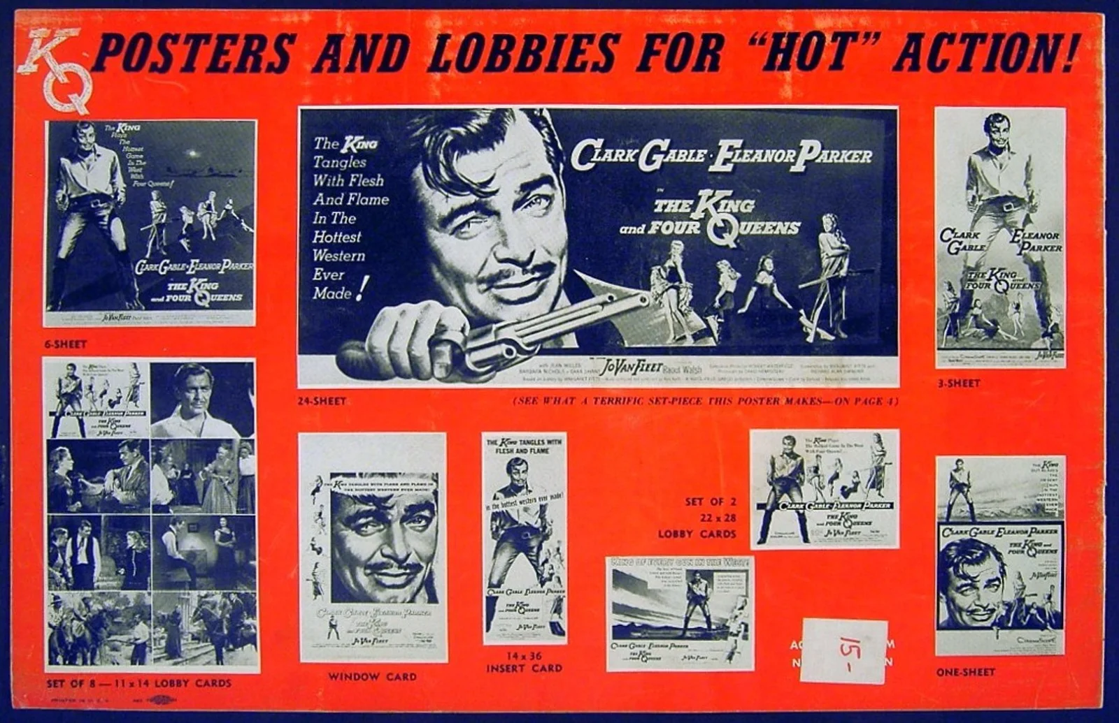 KING AND FOUR QUEENS 1956 Clark Gable, Eleanor Parker, Jo Van Fleet US PRESSBOOK, image 3