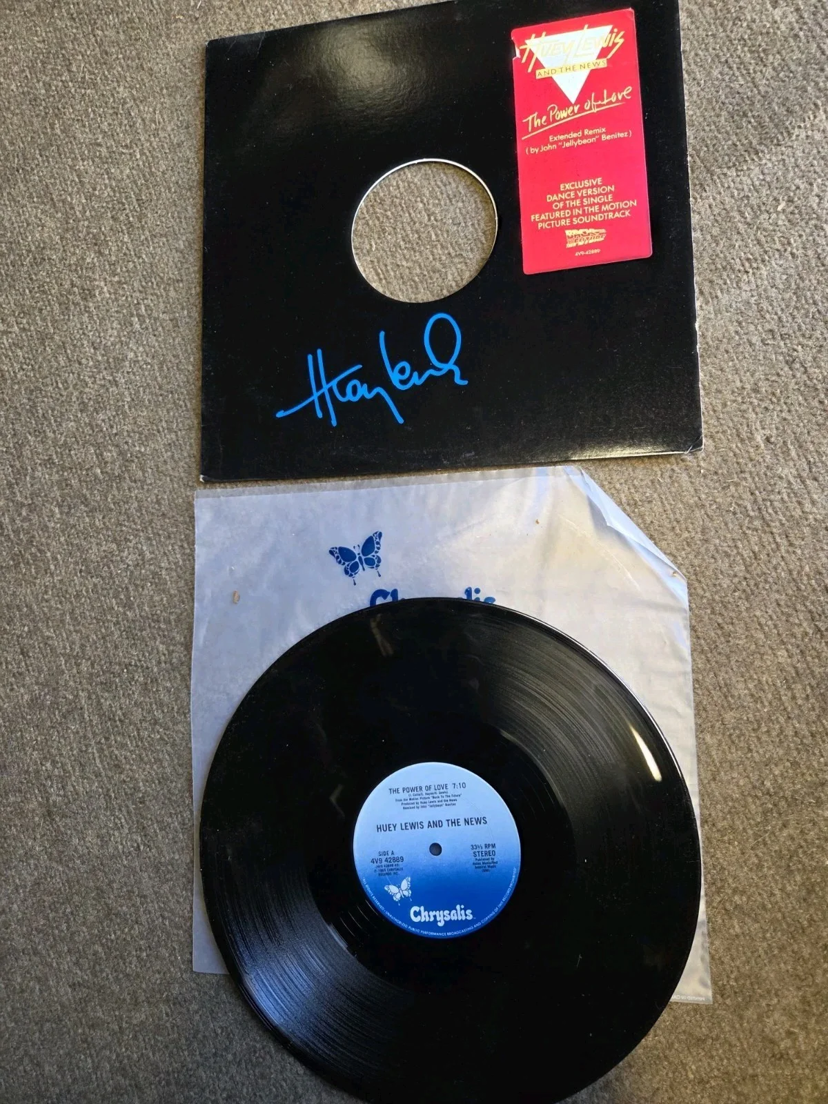 huey lewis signed Vinly Back To The Future Promo Not For Sale Record Radio Play, изображение 2