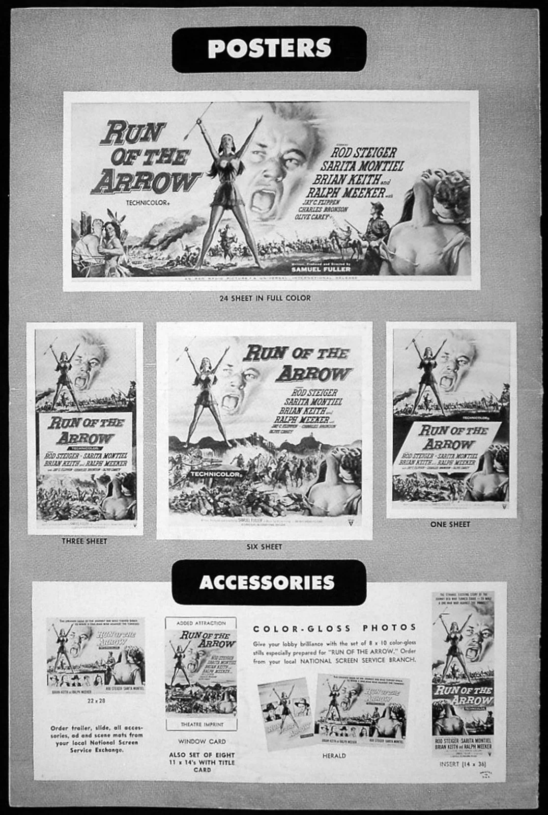RUN OF THE ARROW 1957 Rod Steiger, Sara Montiel, Brian Keith US PRESSBOOK, изображение 3