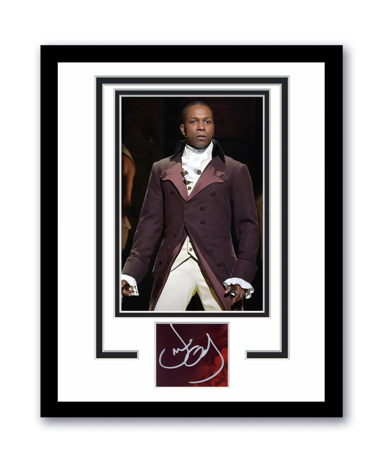 Leslie Odom Jr — Hamilton Burr Leslie Odom Jr. Autographed Signed 11x14 Framed Photo ACOA