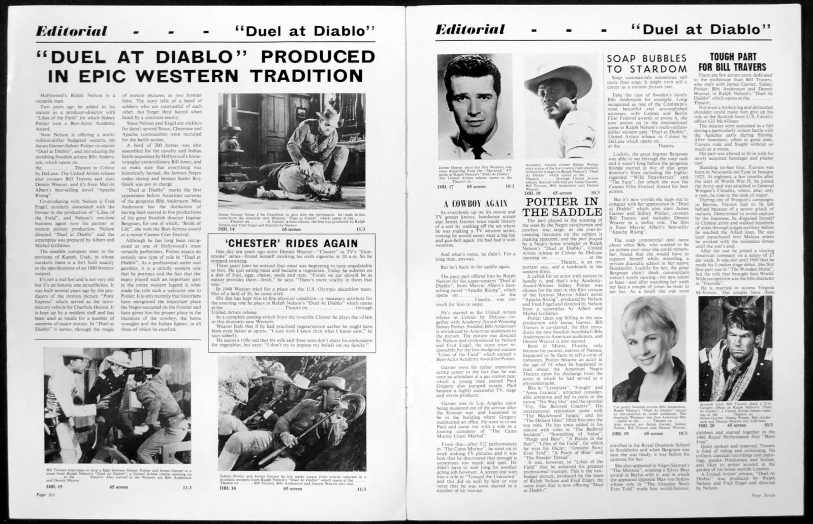 DUEL AT DIABLO 1966 James Garner, Sidney Poitier, Bill Travers CAMPAIGN BOOK, изображение 3