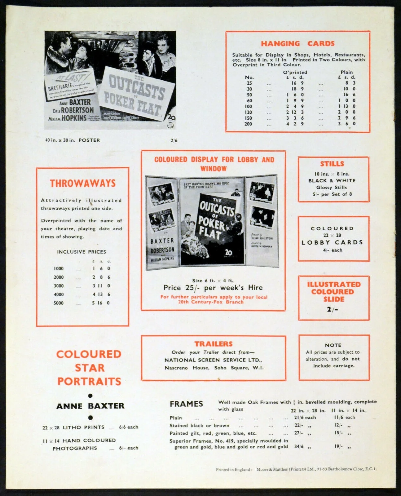 OUTCASTS OF POKER FLAT 1952 Anne Baxter, Dale Robertson Miriam Hopkins PRESSBOOK, изображение 3