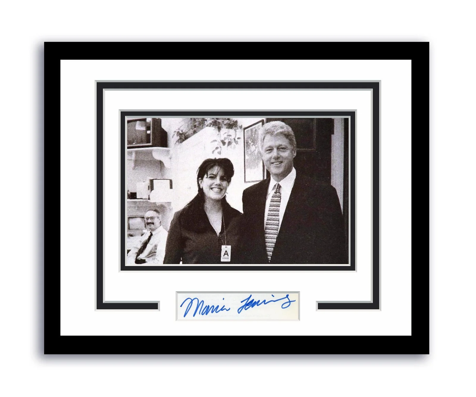 Monica Lewinsky — Monica Lewinsky Autograph Signed 11x14 Framed Photo President Bill Clinton ACOA