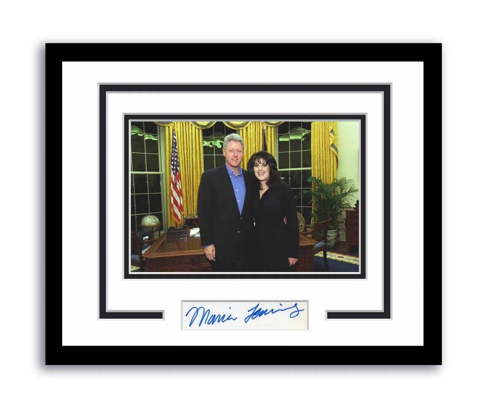 Monica Lewinsky — Monica Lewinsky Autograph Signed 11x14 Framed Photo President Bill Clinton ACOA