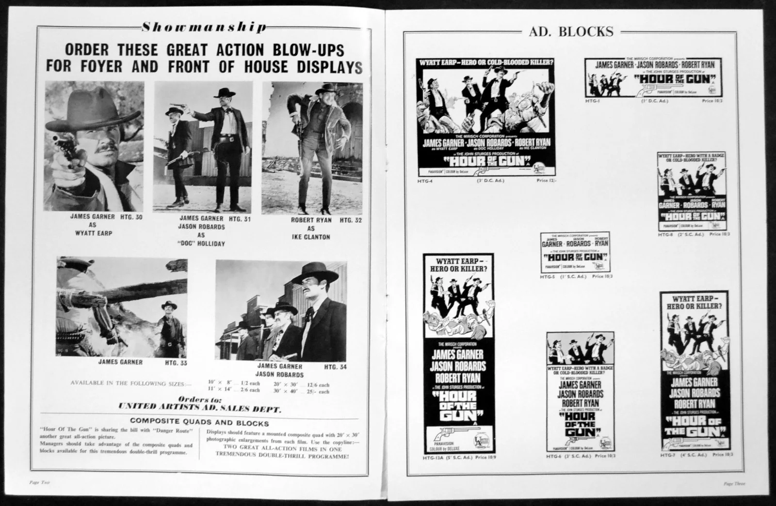 HOUR OF THE GUN 1967 James Garner - Wyatt Earp UK CAMPAIGN BOOK, изображение 2