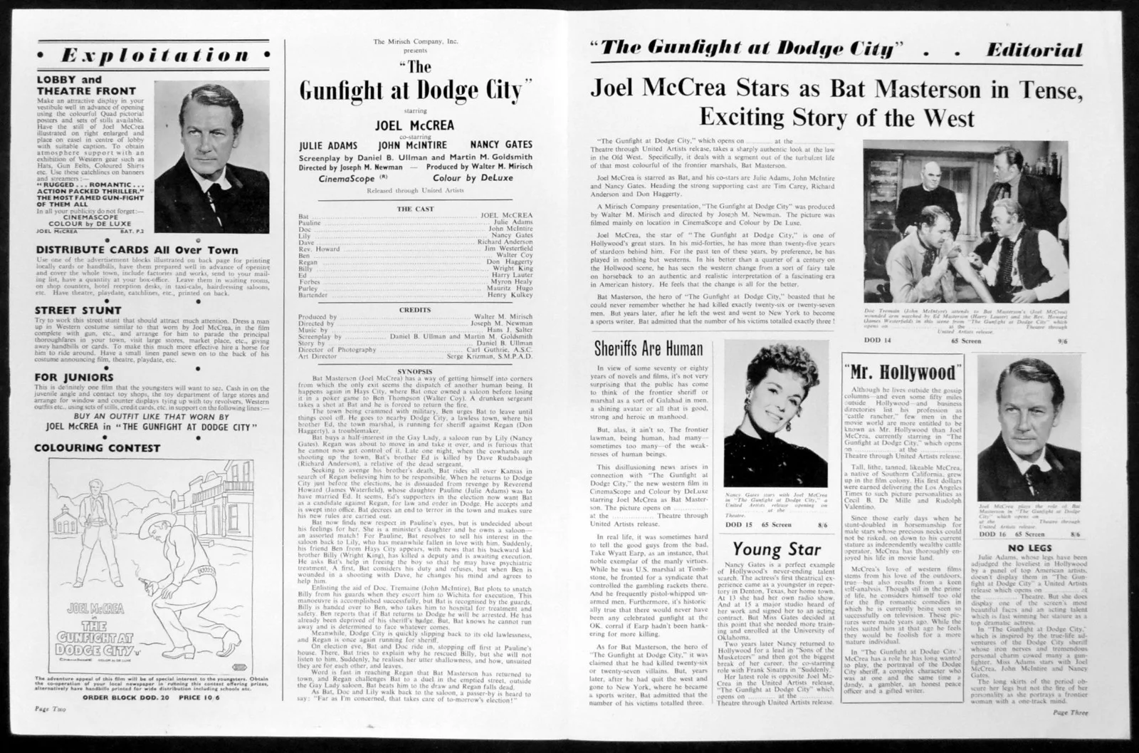 GUNFIGHT AT DODGE CITY 1959 Joel McCrea, Julie Adams John McIntire CAMPAIGN BOOK, изображение 2