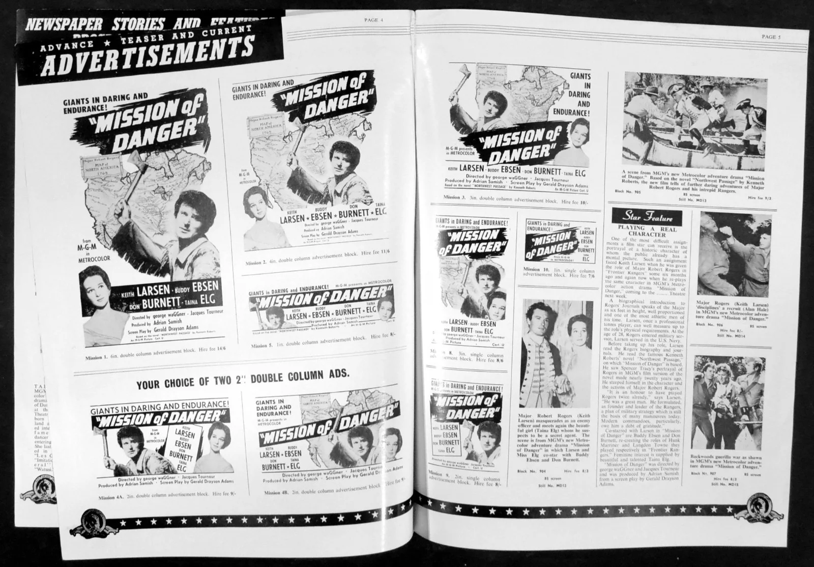 MISSION OF DANGER 1959 Keith Larsen, Buddy Ebsen, Patrick Macnee UK PRESSBOOK, изображение 2