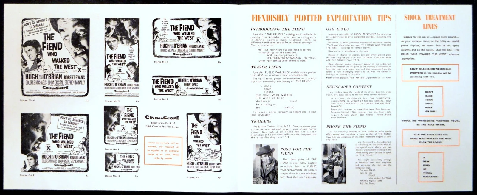 FIEND WHO WALKED THE WEST 1958 Hugh O'Brian - Wyatt Earp UK CAMPAIGN BOOK, image 2