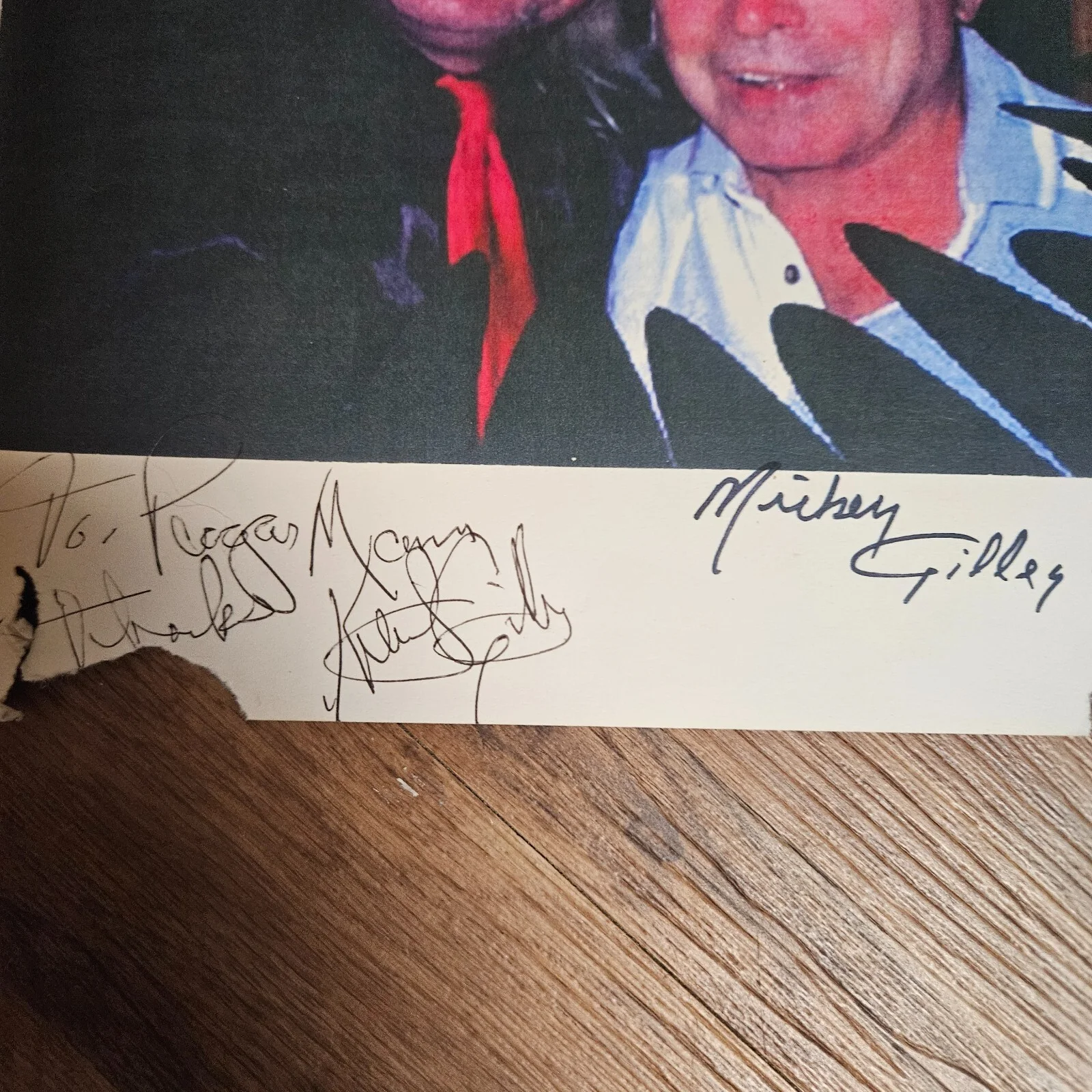 MICKEY GILLEY and son KEITH GILLEY 2012 Autograph Signed Photo 8.5 X 10 VTG, image 2