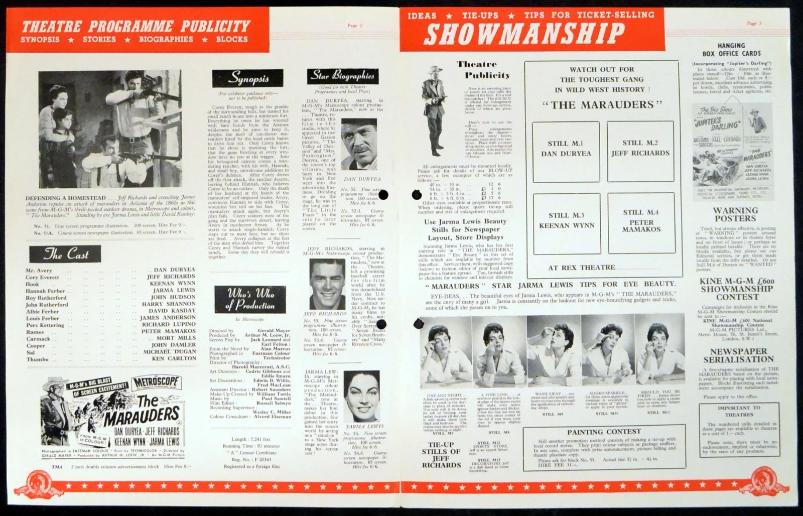 MARAUDERS 1955 Dan Duryea, Jeff Richards, Keenan Wynn UK PRESSBOOK, изображение 2