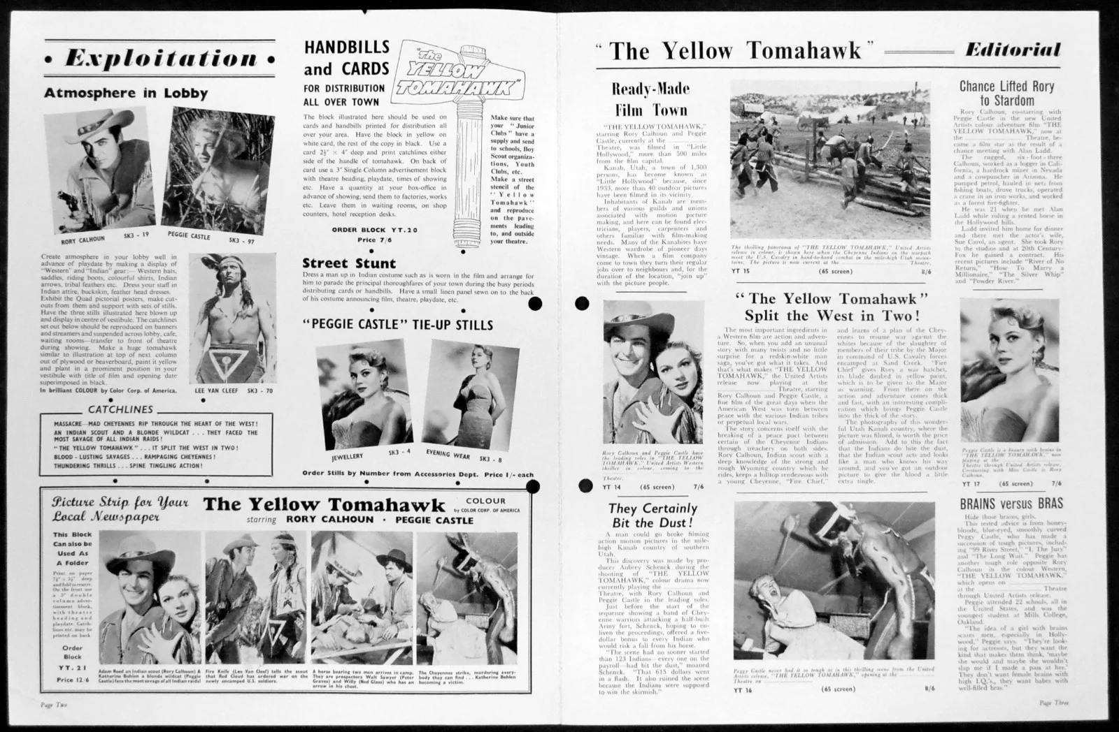 YELLOW TOMAHAWK 1954 Rory Calhoun, Peggie Castle, Noah Beery Jr. CAMPAIGN BOOK, изображение 2