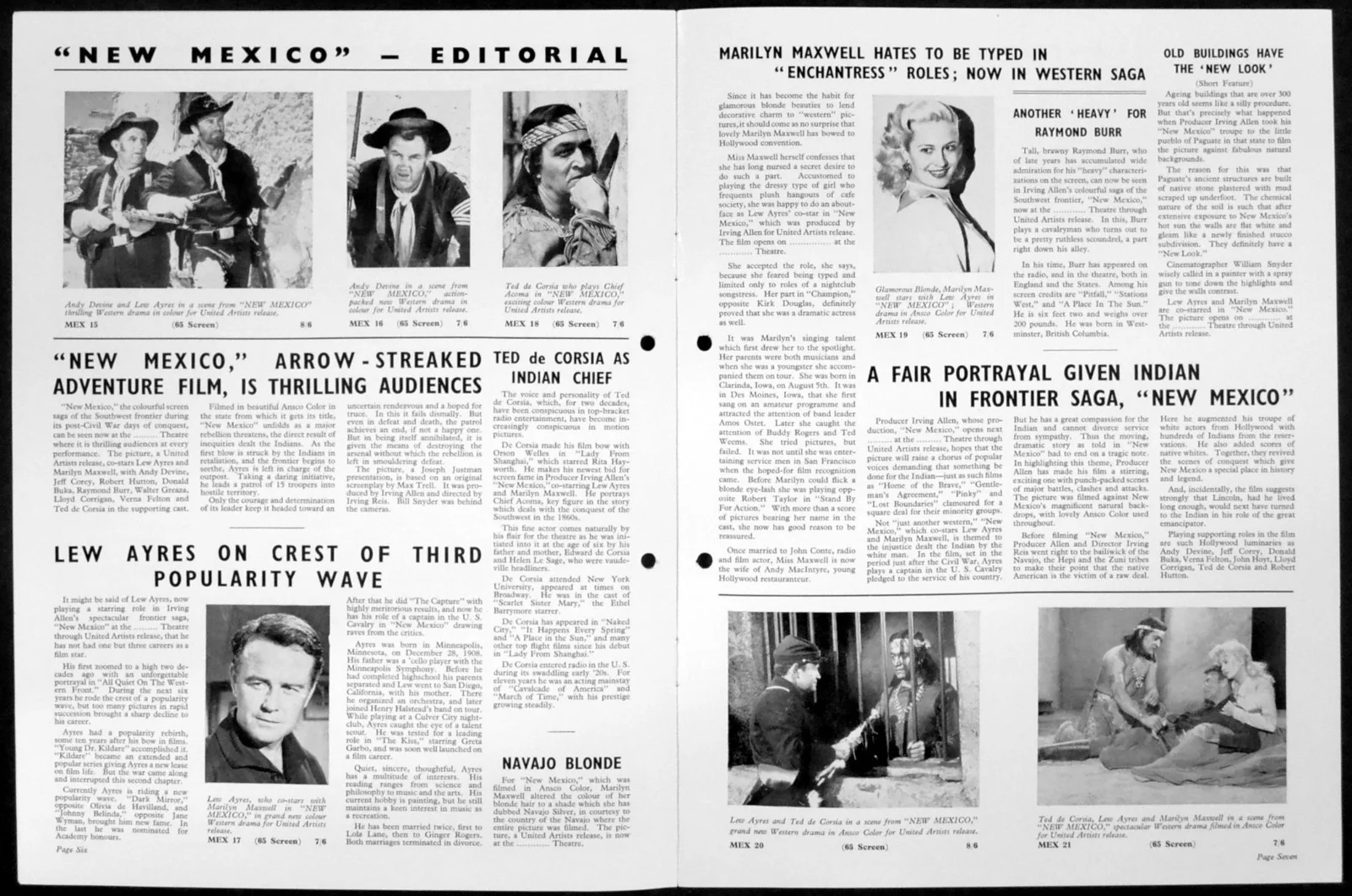 NEW MEXICO 1950 Lew Ayres, Marilyn Maxwell, Andy Devine CAMPAIGN BOOK, image 2
