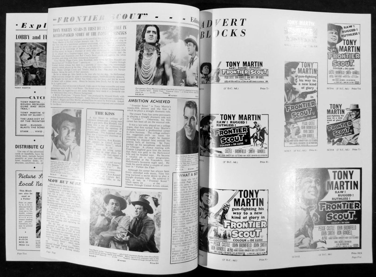 FRONTIER SCOUT 1956 Tony Martin, Peggie Castle, John Bromfield UK PRESSBOOK, image 2