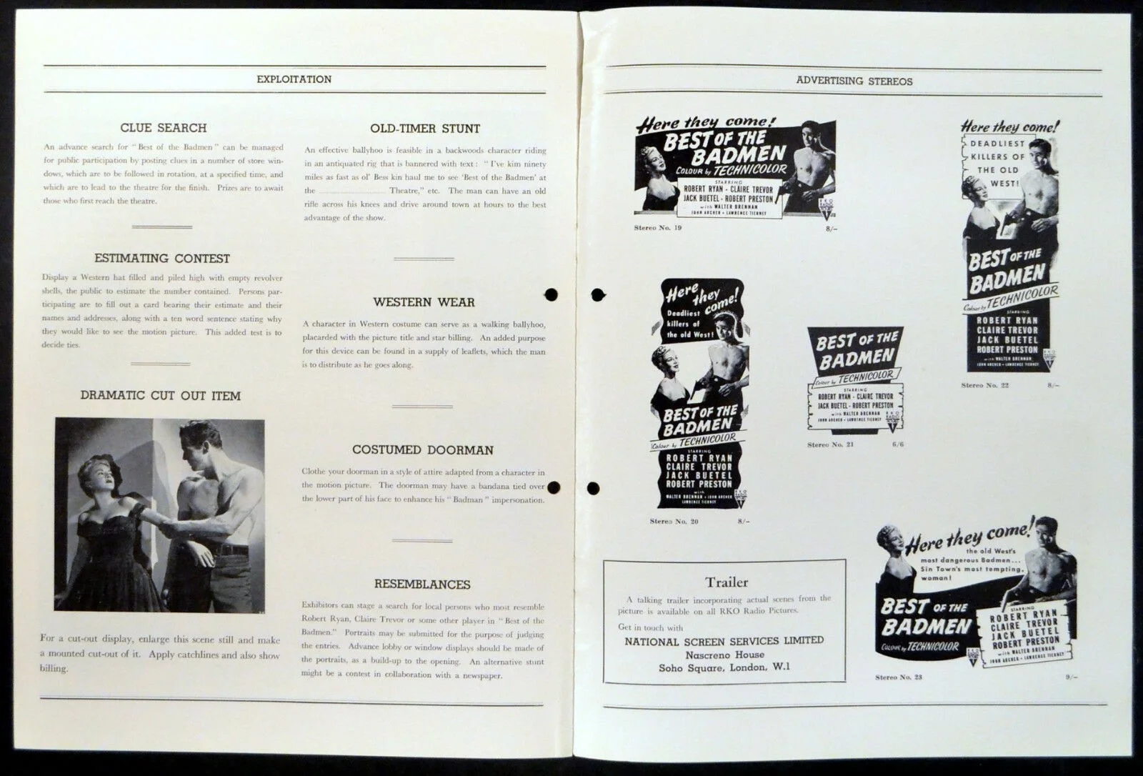 BEST OF THE BADMEN 1951 Robert Ryan, Claire Trevor, Robert Preston CAMPAIGN BOOK, изображение 3