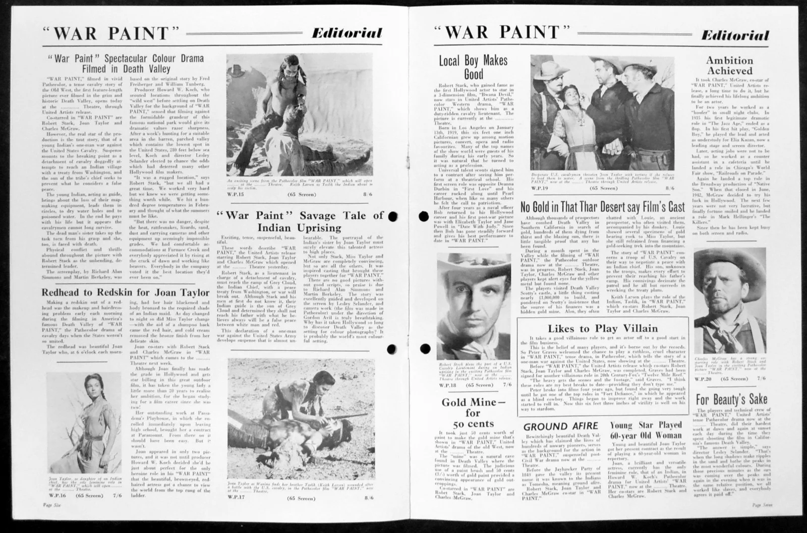 WAR PAINT 1953 Robert Stack, Joan Taylor, Charles McGraw CAMPAIGN BOOK, image 2