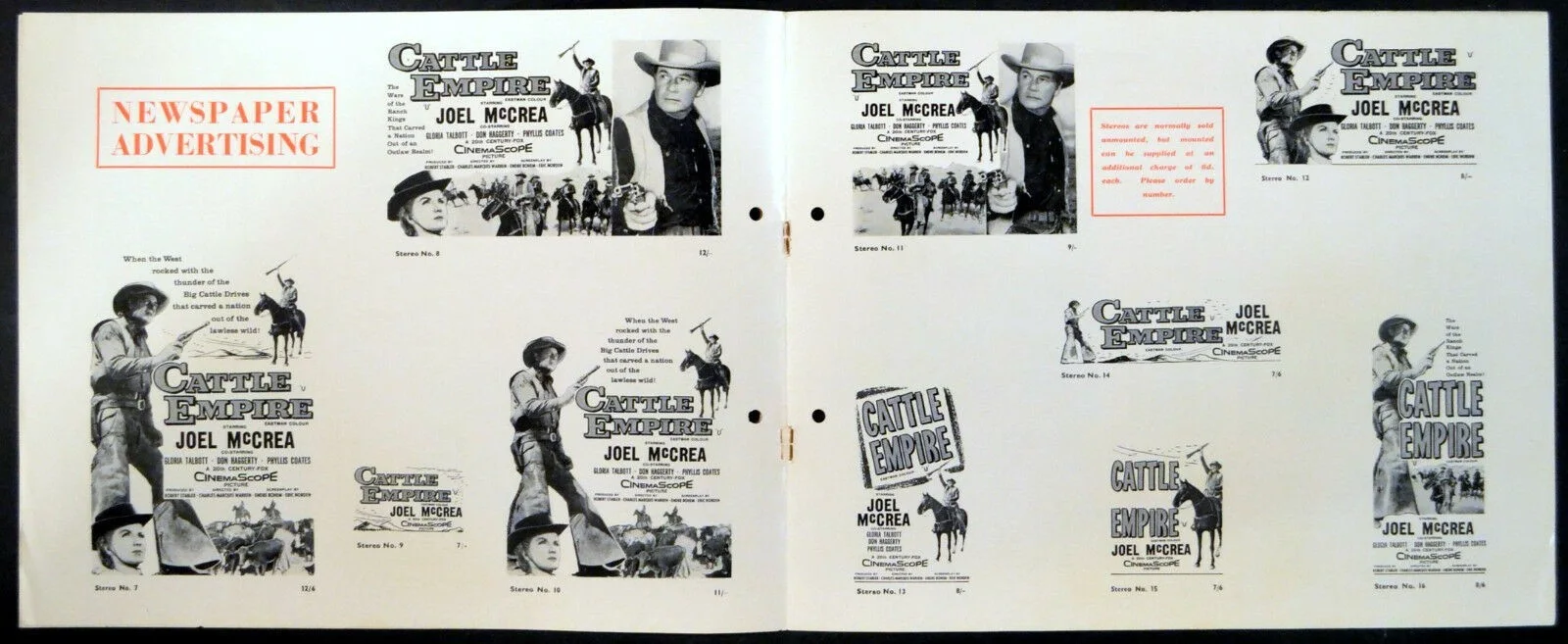 CATTLE EMPIRE 1958 Joel McCrea, Gloria Talbott, Don Haggerty UK PRESSBOOK, image 2