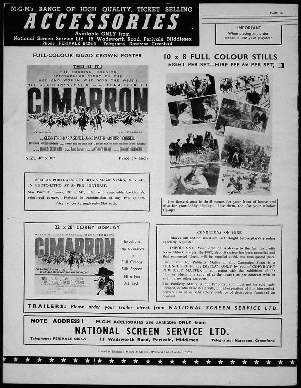 CIMARRON 1960 Glenn Ford, Maria Schell Anne Baxter Arthur O'Connell UK PRESSBOOK, image 2
