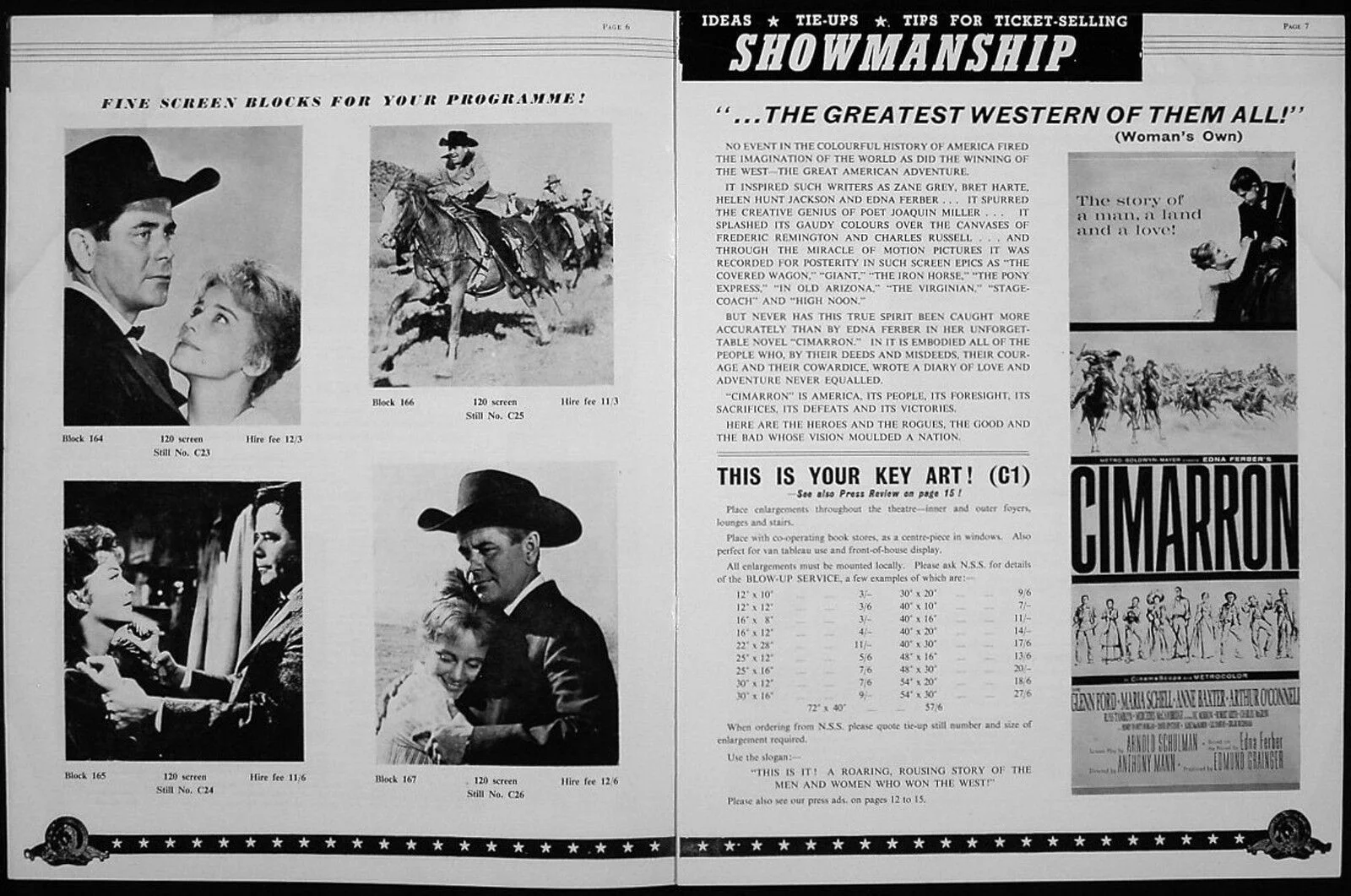 CIMARRON 1960 Glenn Ford, Maria Schell Anne Baxter Arthur O'Connell UK PRESSBOOK, image 3