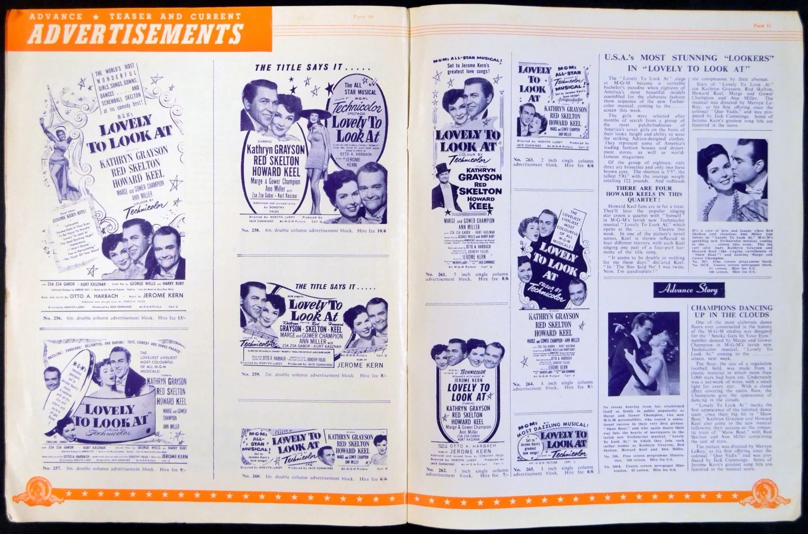 LOVELY TO LOOK AT 1952 Kathryn Grayson, Red Skelton, Howard Keel UK PRESSBOOK, изображение 5