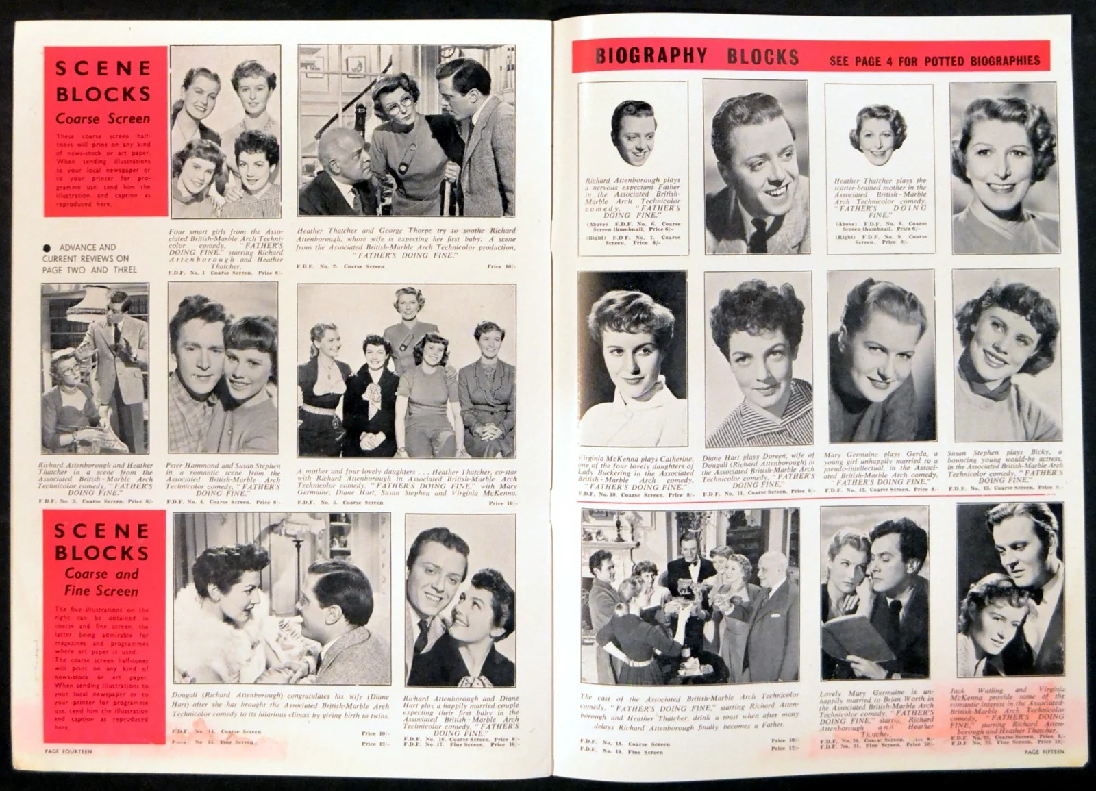 FATHER’S DOING FINE 1952 Richard Attenborough, Heather Thatcher UK CAMPAIGN BOOK, изображение 4