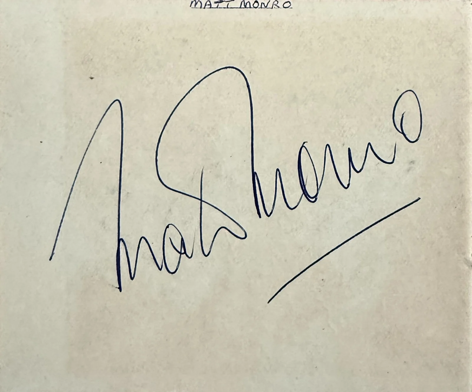 MATT MONRO Signed Autographed ALBUM PAGE SINGER JAMES BOND From Russia with Love, изображение 3
