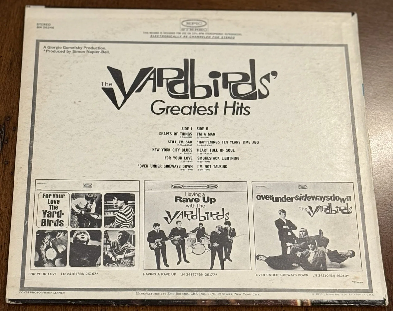 Jim McCarty Signed Yardbirds Greatest Hits Album Vinyl LP Autograph PSA, image 3