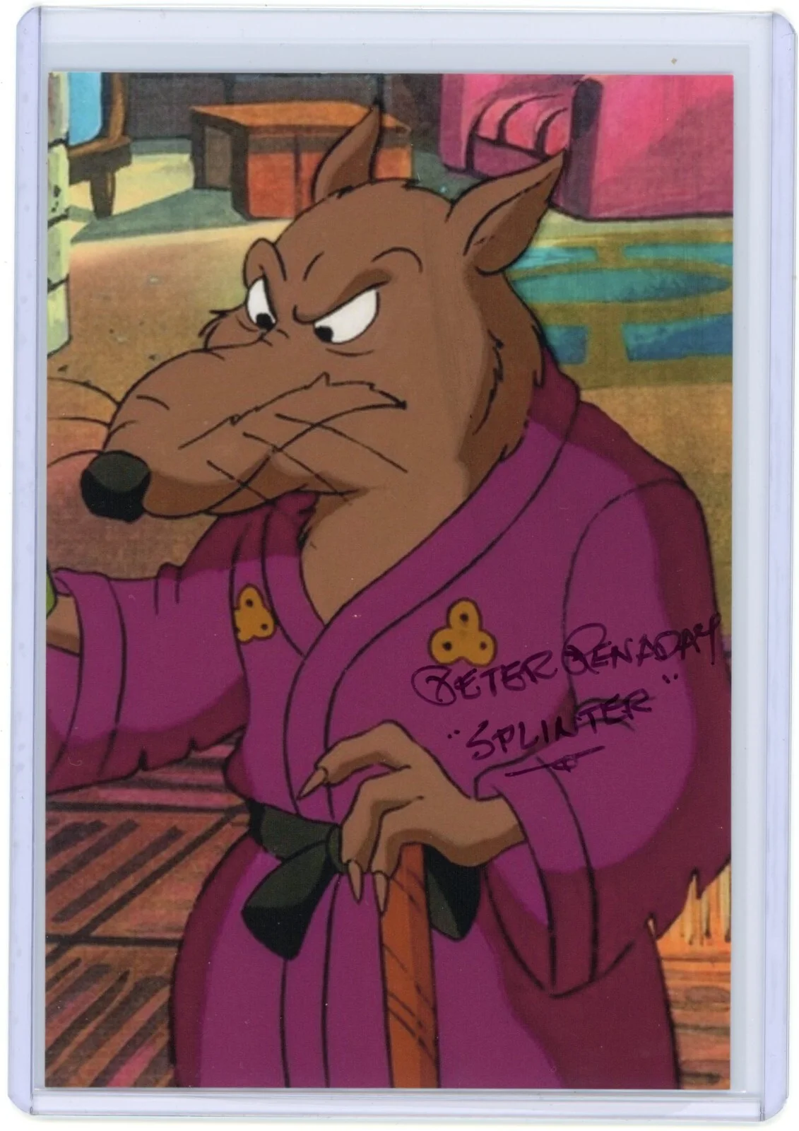 Peter Renaday — Peter Renaday Signed 4x6 Photo Inscribed Splinter -Teenage Mutant Ninja Turltles
