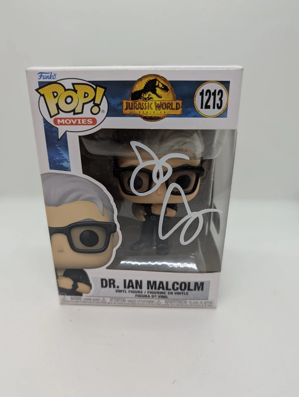 jeff goldblum — Jeff Goldblum Signed Jurassic World Dominion Dr Ian Malcolm Funko Pop #1213 SWAU