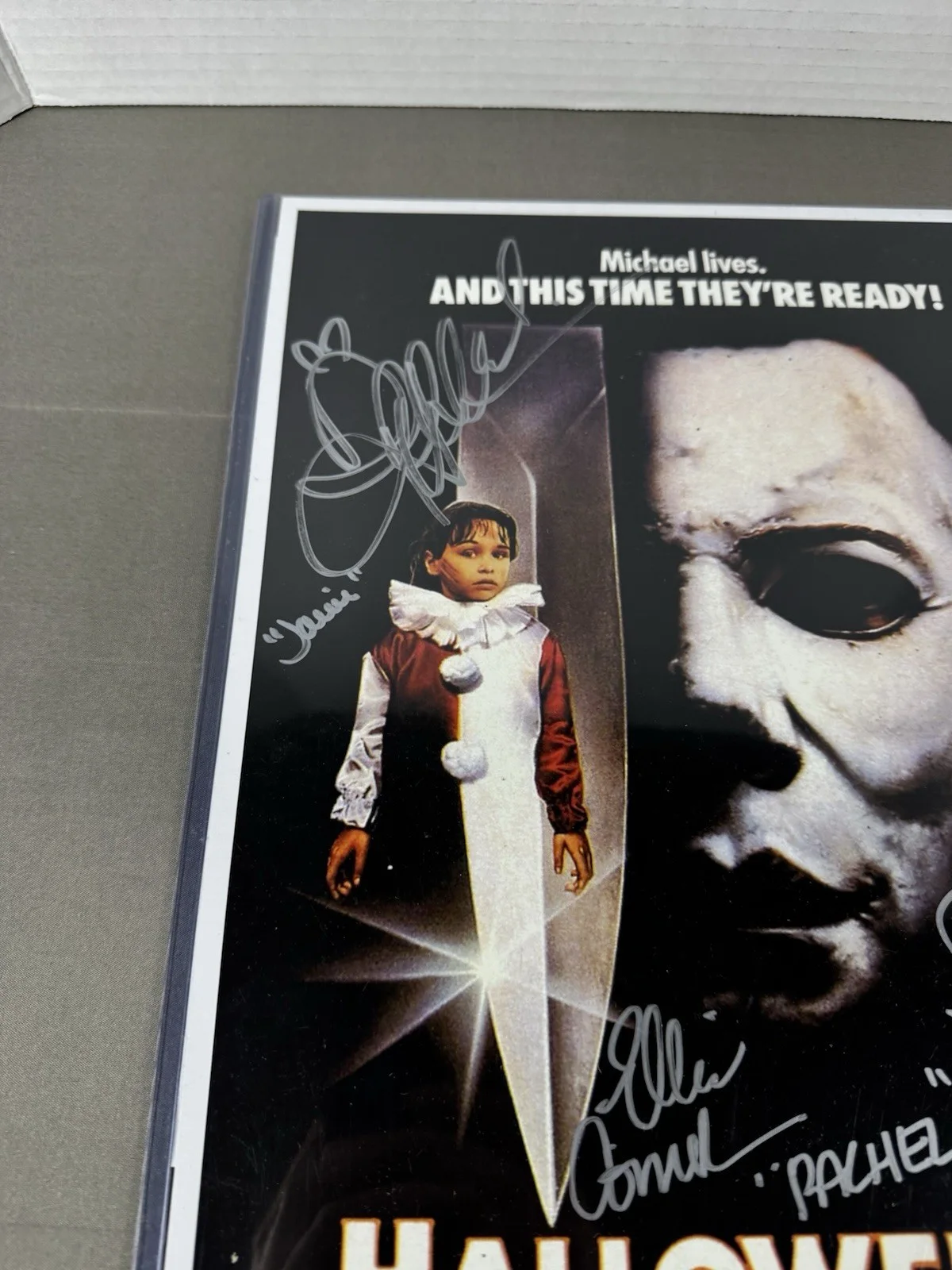 Don Shanks, Elle Cornell, Danielle Harris — DANIELLE HARRIS DON SHANKS ELLE CORNELL Signed HALLOWEEN 5 11x17 Poster Beckett, изображение 3