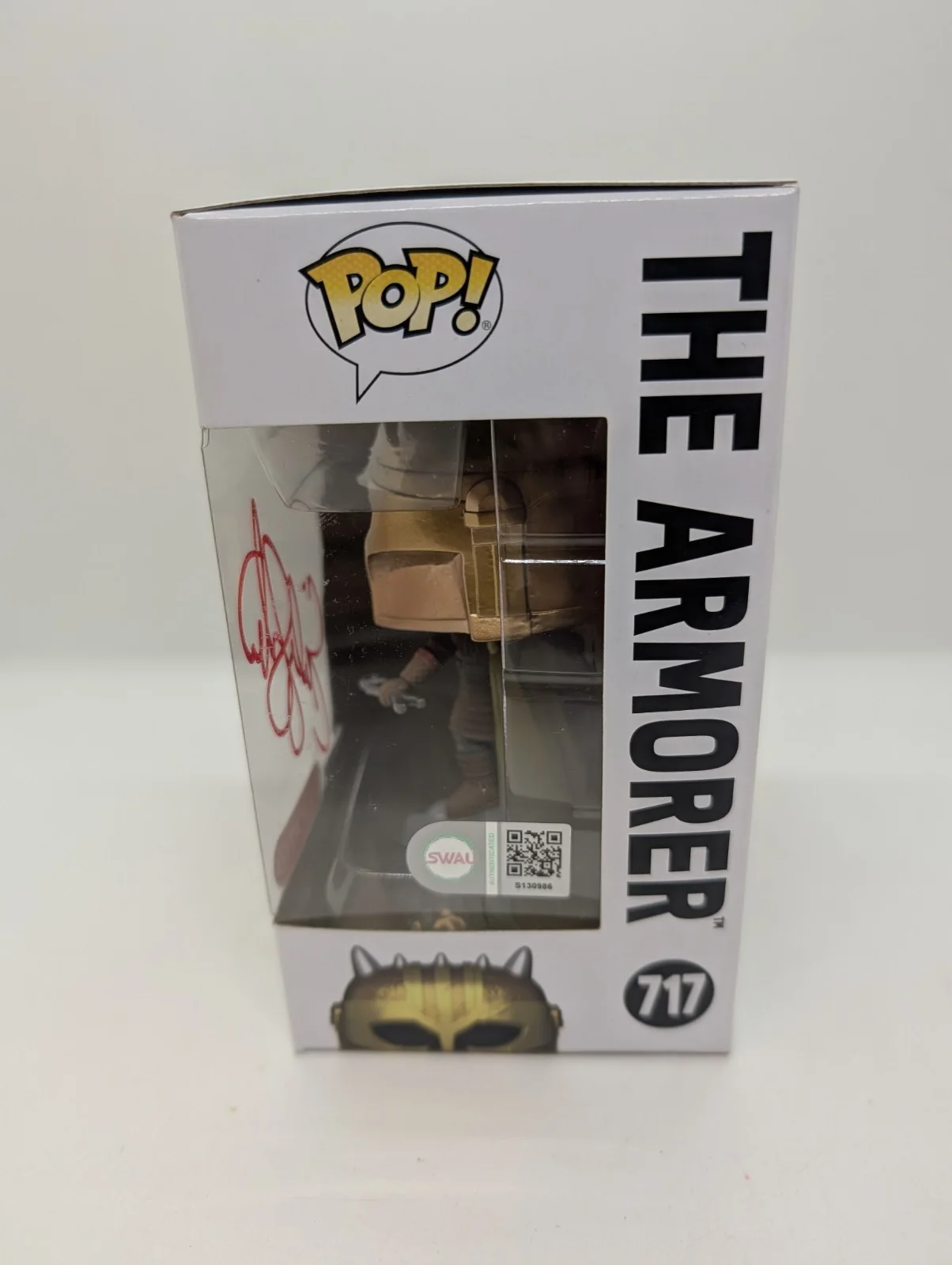 Emily swallow — Emily Swallow Signed Star Wars The Mandalorian Armorer Funko Pop #786 SWAU, image 2