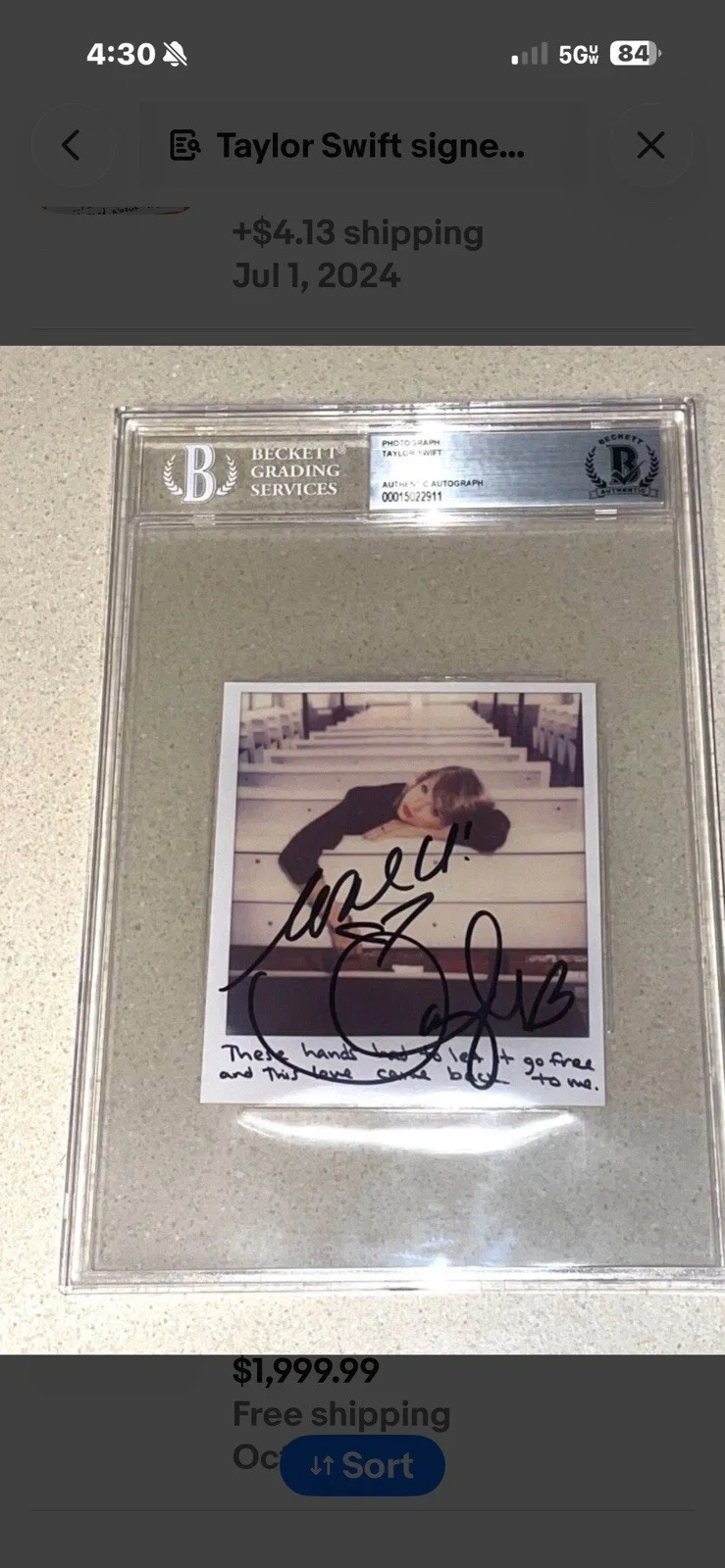 taylor swift hand signed photo Early, Promo Fan Club ,, image 5