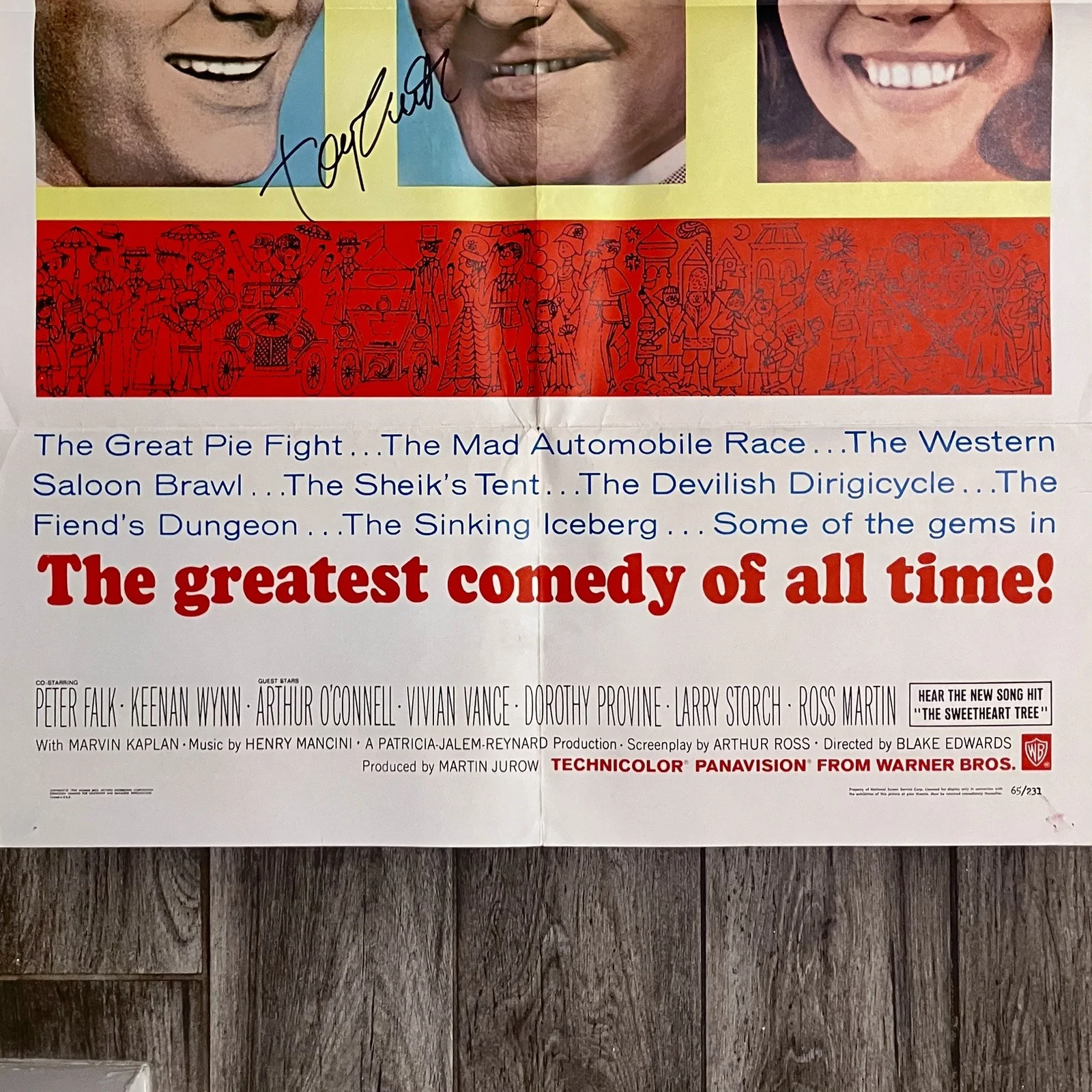 Tony Curtis — TONY CURTIS Signed 1965 “THE GREAT RACE” Poster / Original One Sheet NSS #65/231, image 4