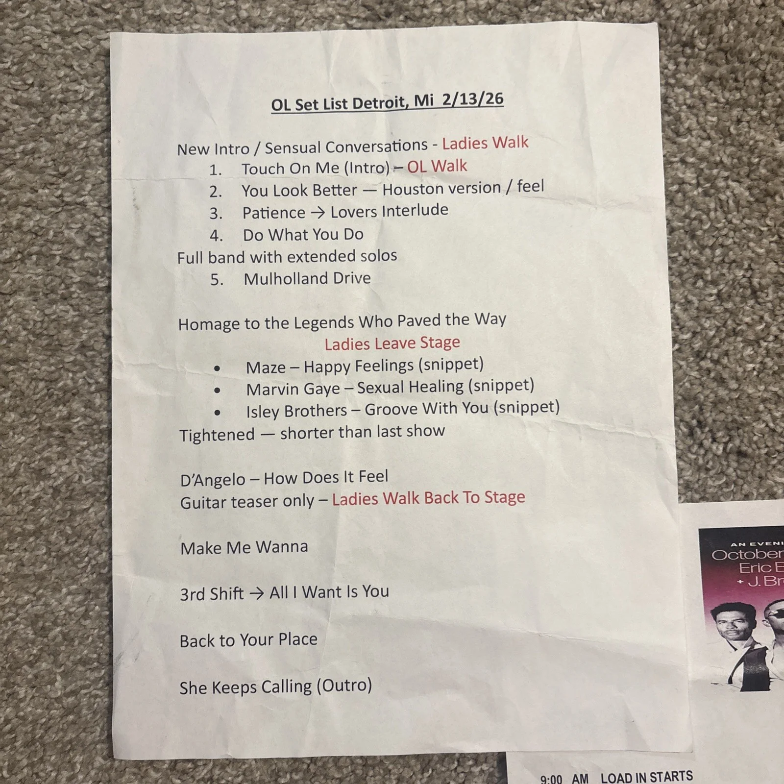 October London Eric Benét + J. Brown Setlist + Tour Itinerary, изображение 2