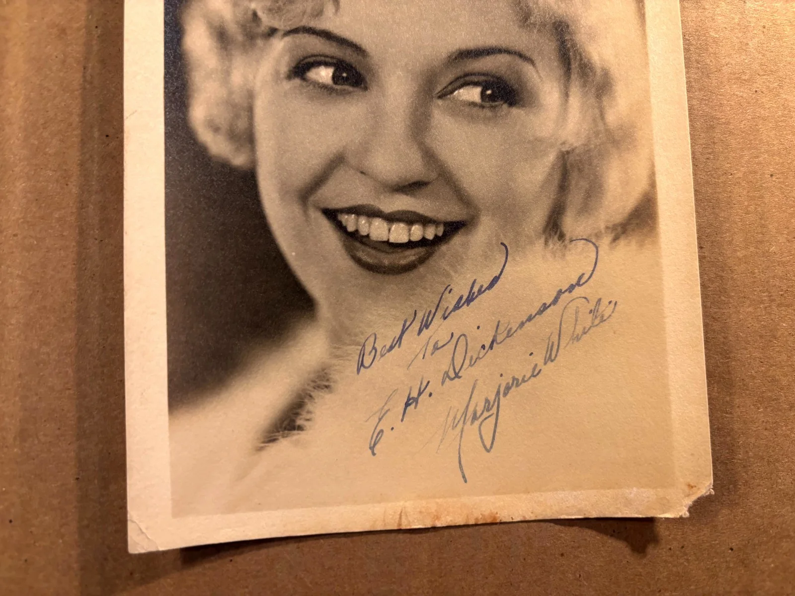 Marjorie White Extremely Rare Very Early Autographed Photo 30s Three Stooges, image 3