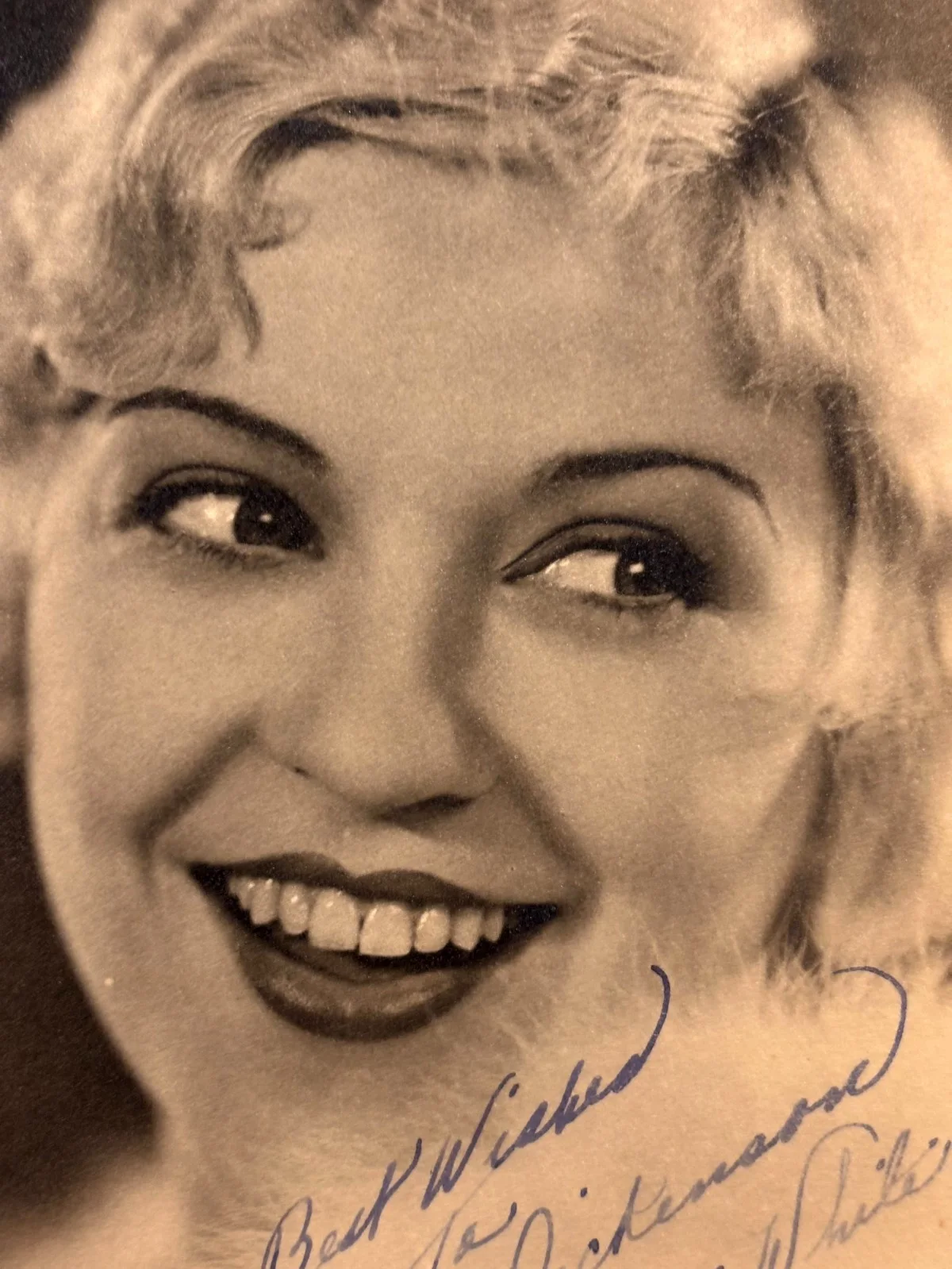 Marjorie White Extremely Rare Very Early Autographed Photo 30s Three Stooges, image 4