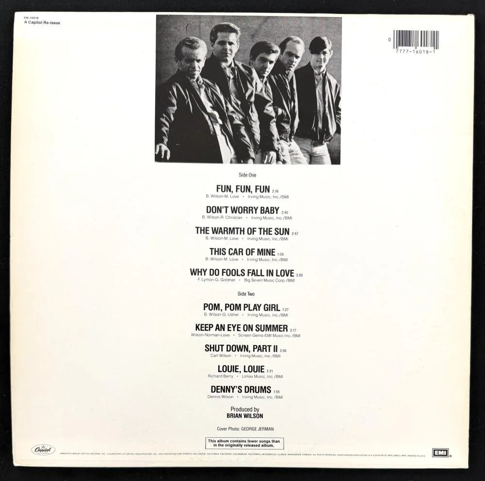Al Jardine, Mike Love, David Marks, Brian Wilson — Beach Boys Signed Autograph Fun Fun Fun Album Record Brian Wilson +3 Beckett COA, изображение 2