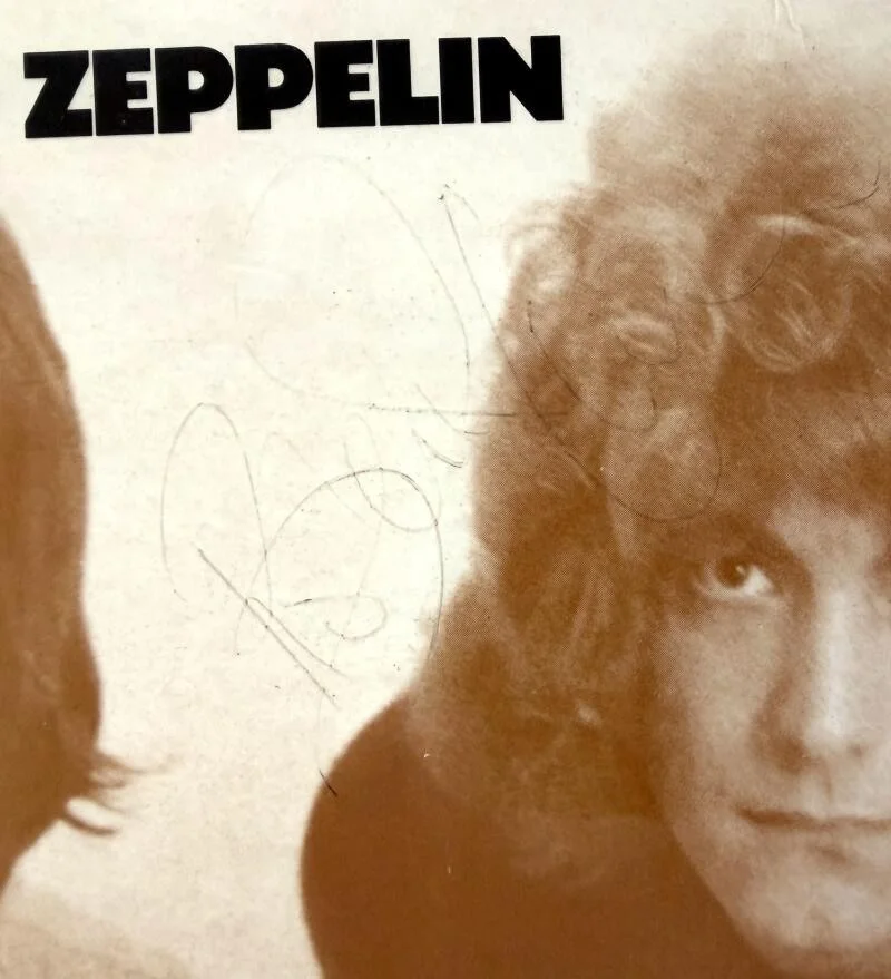 John Bonham, John Paul Jones, Jimmy Page, Robert Plant — Led Zeppelin Full Band Signed Turquoise UK First Press LP John Bonham w/ Beckett, изображение 5