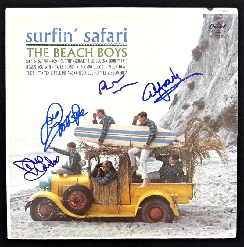 Al Jardine, Mike Love, David Marks, Brian Wilson — Beach Boys Signed Autograph Album Record Brian Wilson Love Jardine Marks BAS COA
