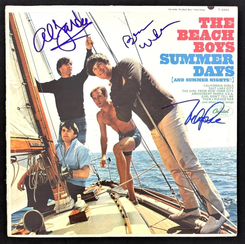 Al Jardine, Mike Love, Brian Wilson — The Beach Boys Signed Autograph Album Record - Brian Wilson Love Jardine Beckett