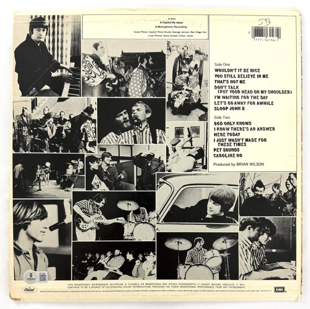 Al Jardine, Bruce Johnston, Mike Love, Brian Wilson — Beach Boys Signed Autograph Pet Sounds Album Record Brian Wilson +3 Beckett COA, изображение 2