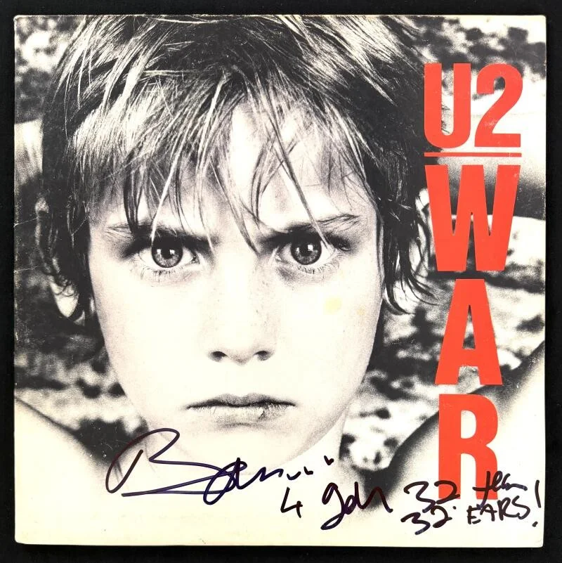 Bono — Bono U2 Signed Autograph War Album Vinyl Record LP w/ Beckett COA